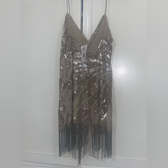 ASOS Metallic Sequin Mini Dress, missing - Picture 6 of 8